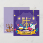 Happy Hanukkah Feestdagenkaart (Voorkant / Achterkant)
