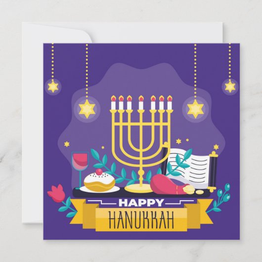 Happy Hanukkah Feestdagenkaart (Voorkant)
