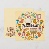 Happy Hanukkah Feestdagenkaart (Voorkant / Achterkant)