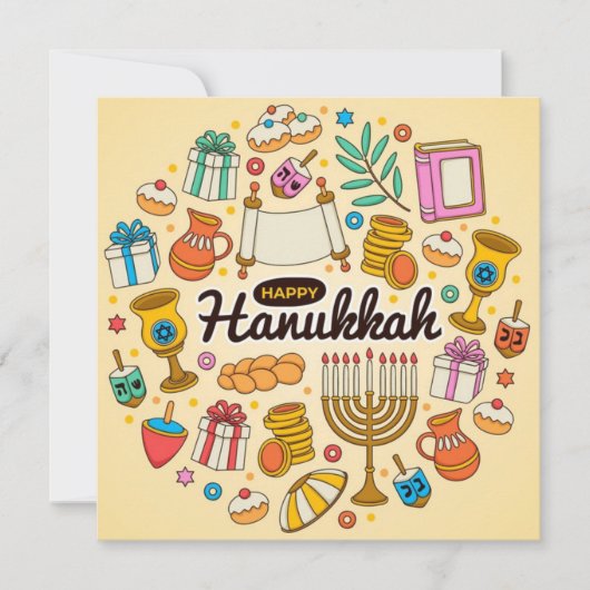 Happy Hanukkah Feestdagenkaart (Voorkant)