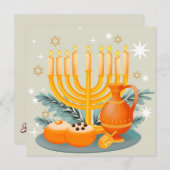 Happy Hanukkah Feestdagenkaart (Voorkant / Achterkant)
