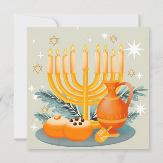 Happy Hanukkah Feestdagenkaart (Voorkant)