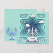 Happy Hanukkah Feestdagenkaart (Voorkant / Achterkant)