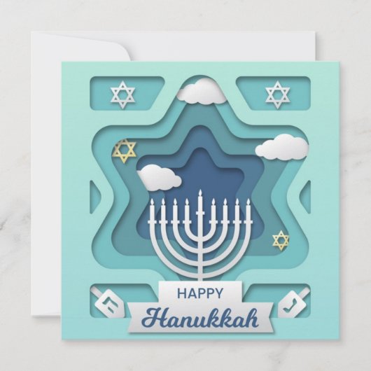 Happy Hanukkah Feestdagenkaart (Voorkant)
