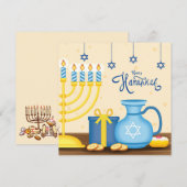 Happy Hanukkah Feestdagenkaart (Voorkant / Achterkant)