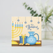 Happy Hanukkah Feestdagenkaart (Staand voorkant)