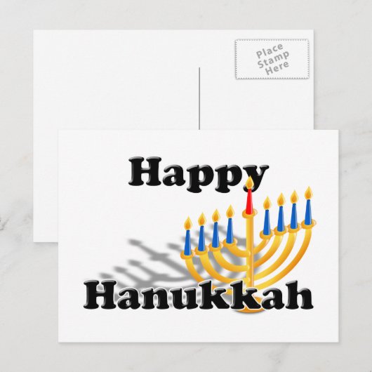 Happy Hanukkah Feestdagenkaart (Voorkant / Achterkant)