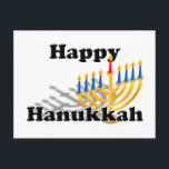 Happy Hanukkah Feestdagenkaart<br><div class="desc">* Chanoeka, ook wel bekend als het Festival van het Licht, Feest van Toewijding, is een achtdaagse joodse feestdag. * Gebruik dit briefkaart hallo als een groet, snel * Voeg achtergrondkleur van uw keus, voor en achter toe. * Als u extra tekst wenst, kiest u letterstijl, kleur, grootte en plaatsing...</div>