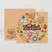 Happy Hanukkah Feestdagenkaart (Voorkant / Achterkant)