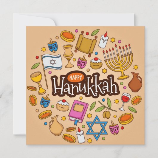 Happy Hanukkah Feestdagenkaart (Voorkant)