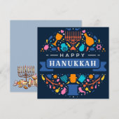 Happy Hanukkah Feestdagenkaart (Voorkant / Achterkant)