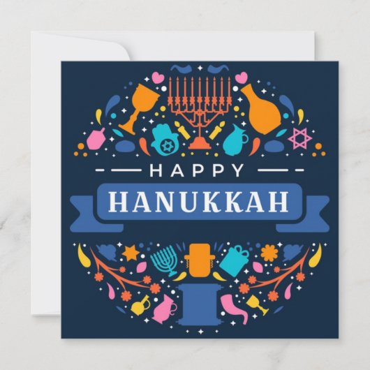 Happy Hanukkah Feestdagenkaart (Voorkant)