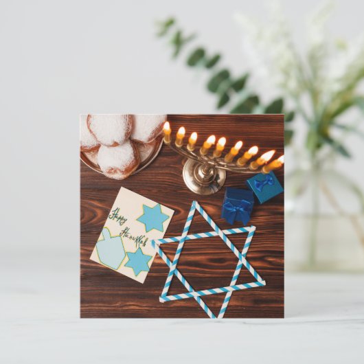 Happy Hanukkah Feestdagenkaart (Staand voorkant)