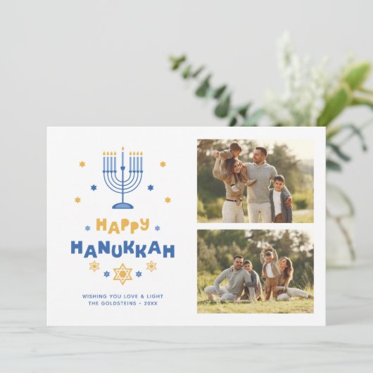 Happy Hanukkah Feestdagenkaart (Staand voorkant)