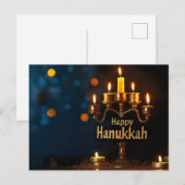 Happy Hanukkah Feestdagenkaart (Voorkant / Achterkant)