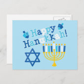 Happy Hanukkah Feestdagenkaart (Voorkant / Achterkant)