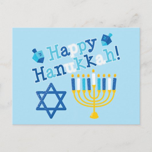 Happy Hanukkah Feestdagenkaart (Voorkant)