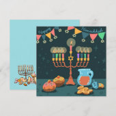 Happy Hanukkah Feestdagenkaart (Voorkant / Achterkant)