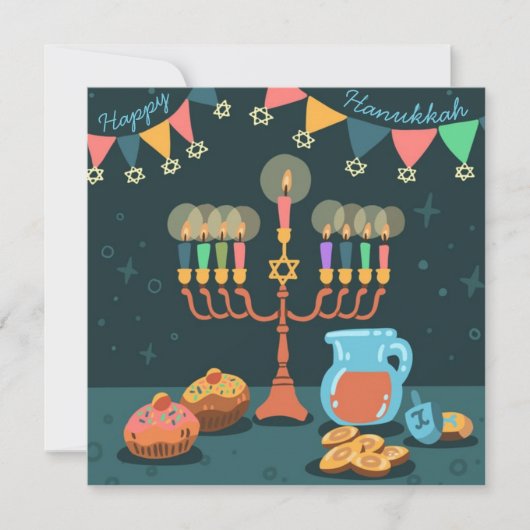 Happy Hanukkah Feestdagenkaart (Voorkant)