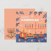 Happy Hanukkah Feestdagenkaart (Voorkant / Achterkant)