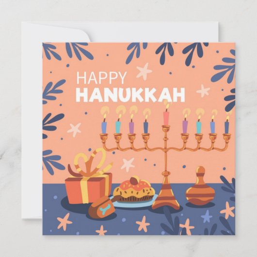 Happy Hanukkah Feestdagenkaart (Voorkant)
