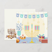 Happy Hanukkah Feestdagenkaart (Voorkant / Achterkant)