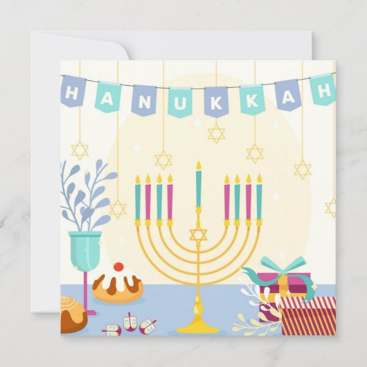 Happy Hanukkah Feestdagenkaart (Voorkant)