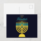 Happy Hanukkah Feestdagenkaart (Voorkant / Achterkant)