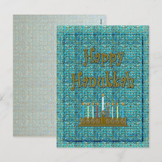 Happy Hanukkah Feestdagenkaart (Voorkant / Achterkant)