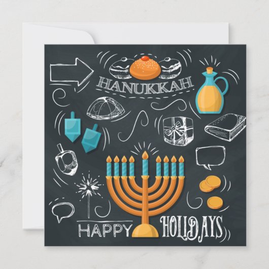 Happy Hanukkah Feestdagenkaart (Voorkant)