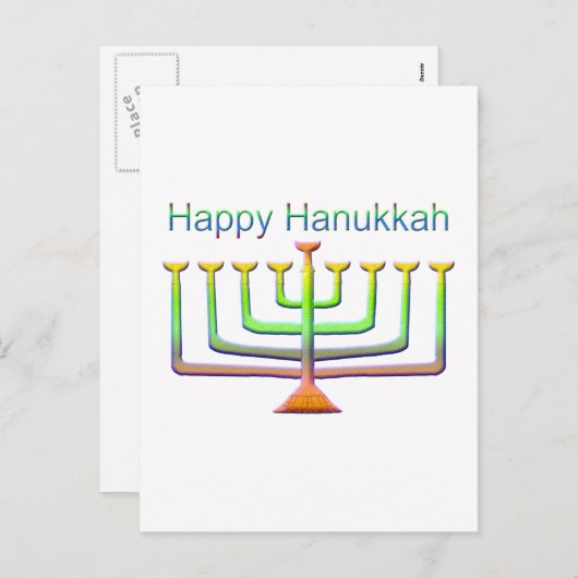 Happy Hanukkah Feestdagenkaart (Voorkant / Achterkant)