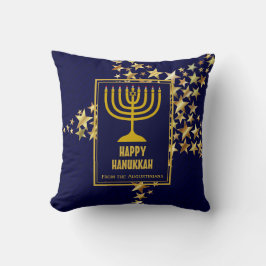 HAPPY HANUKKAH Feestelijke Sterren Gepersonaliseer Kussen