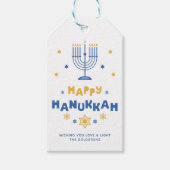 "Happy Hanukkah"-feestkaart Cadeaulabel (Voorkant)