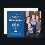 "Happy Hanukkah"-feestkaart Feestdagenkaart<br><div class="desc">Festive persoonlijke foto Happy Hanukkah-kaarten.</div>