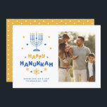 "Happy Hanukkah"-feestkaart Feestdagenkaart<br><div class="desc">Festive persoonlijke foto Happy Hanukkah-kaarten.</div>