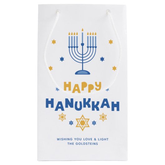 "Happy Hanukkah"-feestkaart Klein Cadeauzakje (Achterkant)