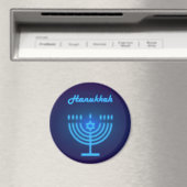 Happy Hanukkah-festival Menorah Logo Magneet (Insitu (Vaatwasser))