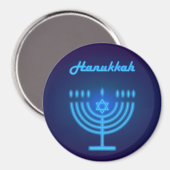 Happy Hanukkah-festival Menorah Logo Magneet (Voorkant / Achterkant)