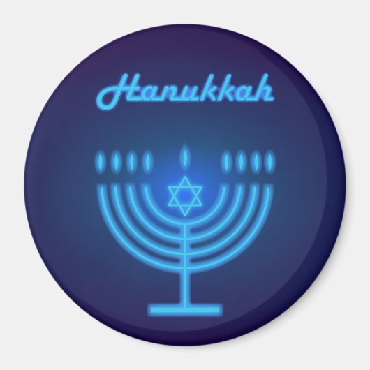 Happy Hanukkah-festival Menorah Logo Magneet (Voorkant)