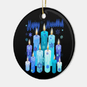 Happy Hanukkah Festival van de lichtster van David Keramisch Ornament (Links)