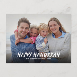 Happy Hanukkah Festival van Lichten Foto uitgenodi Briefkaart