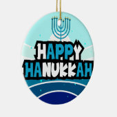 Happy Hanukkah - festival van lichten Keramisch Ornament (Rechts)