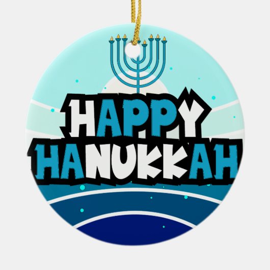 Happy Hanukkah - festival van lichten Keramisch Ornament (Voorkant)