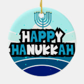 Happy Hanukkah - festival van lichten Keramisch Ornament (Achterkant)