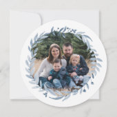 Happy Hanukkah Festival van Light Blue Wreath Foto Feestdagenkaart (Voorkant)