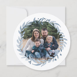 Happy Hanukkah Festival van Light Blue Wreath Foto Feestdagenkaart