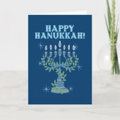 Happy Hanukkah Festival van Light Menorah Feestdagen Kaart (Voorkant)