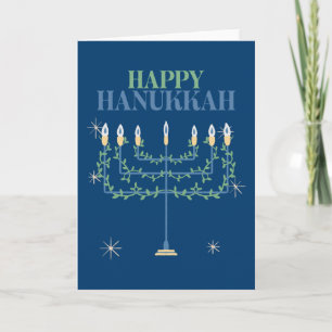 Happy Hanukkah Festival van Light Menorah Feestdagen Kaart