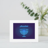 Happy Hanukkah-festival van Lights, Menorah-Logo Briefkaart (Staand voorkant)