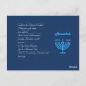 Happy Hanukkah-festival van Lights, Menorah-Logo Briefkaart (Achterkant)